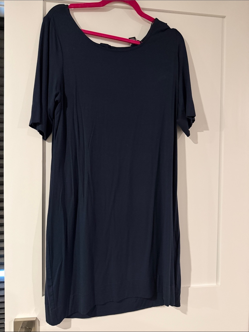 Jones New York Navy Blue Short-Sleeve Shift Dress